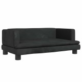 Cumpara ieftin Pat de caini, negru, 80x45x30 cm, catifea