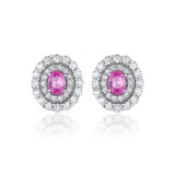 Cercei din argint cu forma ovala -Pink- ARG15A, Argintboutique
