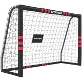 SPORTNOW Poartă de fotbal pentru grădină 1,8 x 1,2 m pentru adolescenți &amp; adulți Poartă robustă pentru exterior cu plasă și protecție, ancore de sol |
