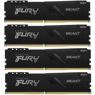 Memorie RAM Kingston , DIMM, DDR4, 16GB (4x4GB), CL16, 2666MHz , Fury Beast foto