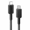 Cablu alimentare si date Anker, USB Type-C (T) la USB Type-C (T), 0.9m rata transfer 480 Mbps, 60W, invelis nylon, braided, negru, &quot;A81F5G11&quot; (timbru