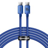 Baseus - Data Cable Crystal Shine (CAJY000603) - Type-C to Type-C, 100W, 1.2m, Super Fast Charging, Nylon Braided - Blue