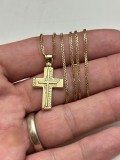 LANT + PANDANTIV AUR 14K - CRUCE - Crucifix - 6.8g - Grecia - 395lei/gr.