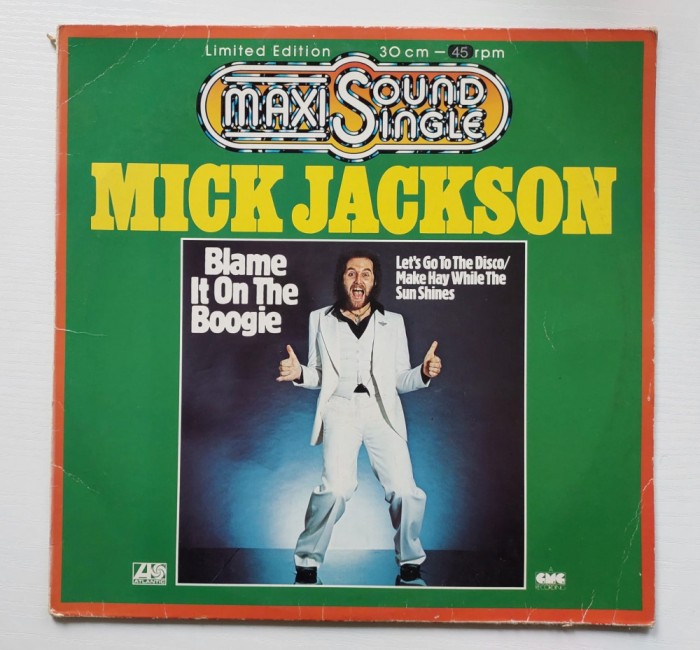 Mick Jackson &ndash; Blame It On The Boogie, disc vinil Maxi Sound Single 12&quot;, 45 RPM