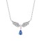 Lantisor Argint 925 Aripi de Inger si Cristal Albastru, Placat cu Rodiu