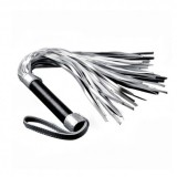 Bici BDSM Lovetoy Struggle My Flogger, 45cm, Imitatie Piele, Negru/Argintiu