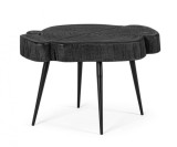 Masuta de cafea cu picioare din fier si blat lemn negru Zakia 46 cm x 35 cm x 30 h