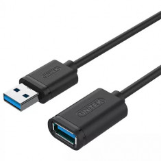 Cablu prelungitor Unitek Y-C458GBK USB3.0 A tata / A mama, 1.5 m, Negru