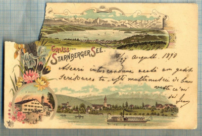 AD 640 C. P. VECHE - GRUSS VOM STARNBERGER SEE-GERMANIA- CIRC 1898 -BUCURESTI foto