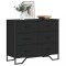 Gossi comoda cu sertare, negru, 91x35,5x74,5 cm, lemn prelucrat