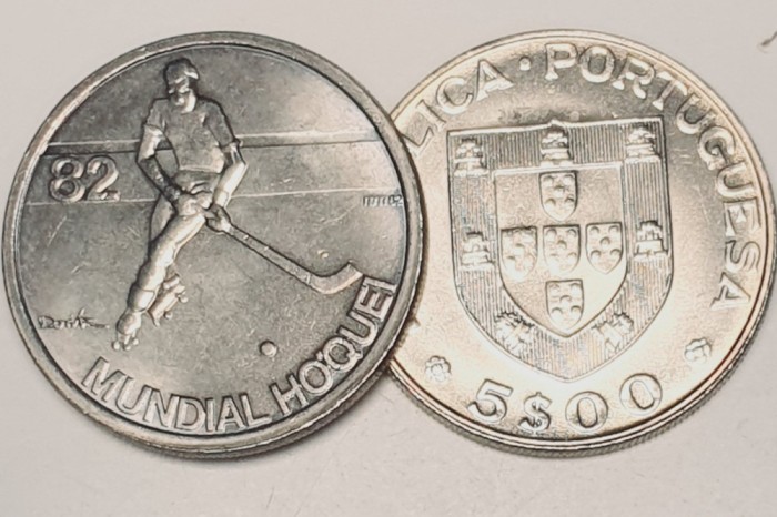 3339 Portugalia 5 Escudos 1982 World Roller Hockey Championship km 615 aunc-UNC