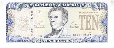 B11 2 - Bancnota foarte veche - Liberia - 10 dolari - 2003 foto