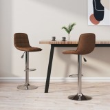 VidaXL Scaune de bar, 2 buc., maro, material textil