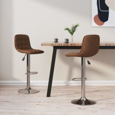 vidaXL Scaune de bar, 2 buc., maro, material textil
