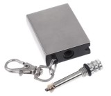 Cumpara ieftin Aprinzator foc metalic tip breloc reutilizabil 5x3 cm compact pentru camping si supravietuire argintiu