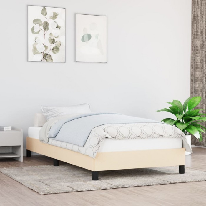 vidaXL Cadru de pat fără saltea cremă 80x200 cm țesătură 346677