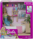 BARBIE SET CU PAPUSA O BAIE RELAXANTA, Mattel