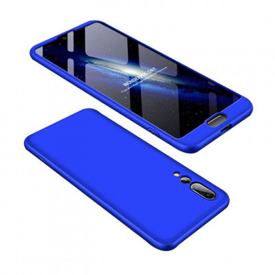 Husa Telefon Plastic Huawei P20 360 Full Cover Blue foto