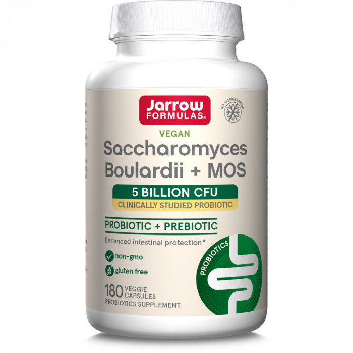 Supliment alimentar Saccharomyces Boulardii + MOS Jarrow Formulas, 180 capsule