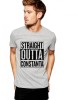 Tricou barbati gri cu text negru - Straight Outta Constanta - XL, THEICONIC