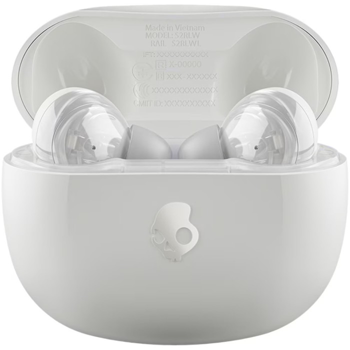 Casti SKULLCANDY Rail ANC S2IPW-P740, True Wireless, Bluetooth, In-Ear, Microfon, Noise Cancelling, Carcasa incarcare wireless, Alba