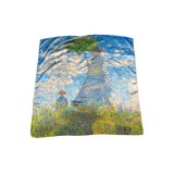 Esarfa patrata FU dama, albastru deschis/galben, 70x70 cm
