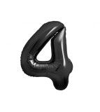 Balon folie sub forma de cifra, negru mat, 85 cm-Tip Cifra 4