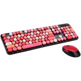 Kit tastatura si mouse wireless Serioux Retro 9900RD, Rosu