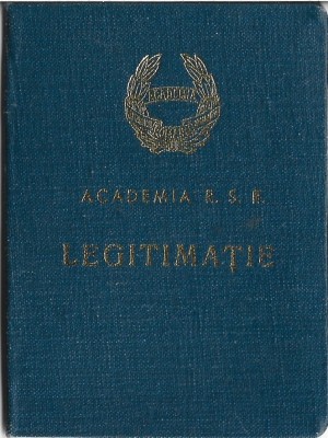 A3185N Legitimație Academia RSR, anii 1960 foto