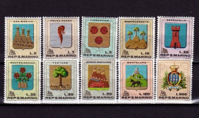 (S2) San Marino 1968 , Steme , serie , MNH foto