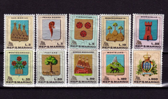 (S2) San Marino 1968 , Steme , serie , MNH