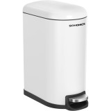 SONGMICS Cos gunoi 10 litri cu pedala si capac soft close, galeata interioara detasabila, 35x19x39 cm, alb Household NewTrend