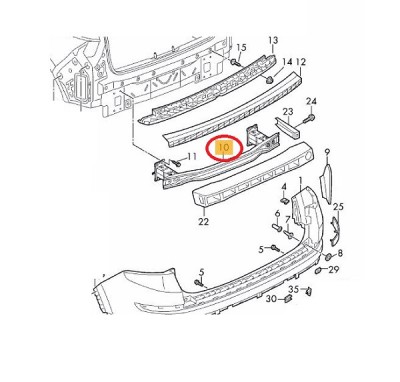 Intaritura a barei de protectie Skoda Kodiaq, 10.2016-, Spate, Aftermarket foto