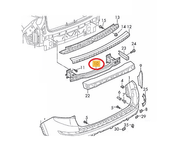 Intaritura a barei de protectie Skoda Kodiaq, 10.2016-, Spate, Aftermarket