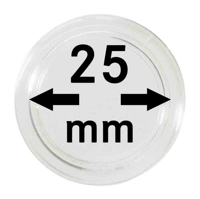 Capsule pentru monede - 10 buc. in cutie - 25 mm dimensiune intrare