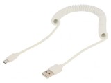 Cablu spiralat USB 2.0 A la Micro B aurit, Gembird