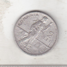 bnk mnd Romania 2 lei 1914 Hamburg , argint
