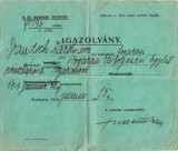 A3655N Adeverință militară de scutire de serviciu ca glotaș pentru un sas originar din Făgăraș, Primul Război Mondial, 1918, Budapesta