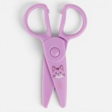 Foarfeca pentru prescolari, 13cm, Mov cu model pisica, CMCLASS