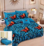 Cumpara ieftin Lenjerie Pat Matter Sf097, Bumbac, 4 Piese, Fara Elastic, Albastru, Portocaliu