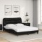 vidaXL Cadru de pat cu tăblie, negru, 140x190 cm, piele ecologică 3207995