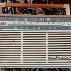 RADIO SABA SABETTE , ANUL 1962 , FUNCTIONEAZA , ARE TRANZISTORI CU GERMANIU .