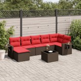 Cumpara ieftin Set canapele de grădină cu perne, 8 piese, maro, poliratan