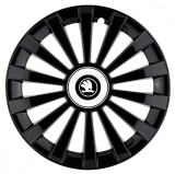 Set 4 capace roti Meridian negru pentru gama auto Skoda Nou Alb-Negru, R14, Autohelix MSA