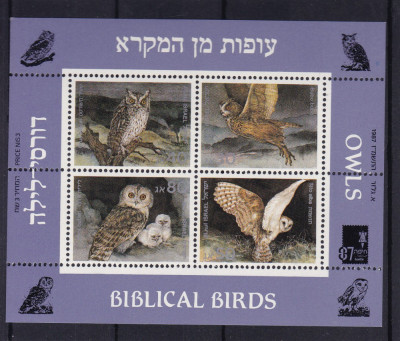 ISRAEL 1987 CUCUVELE PASARI BLOC MNH foto