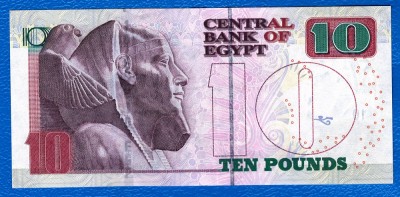 (1) BANCNOTA EGIPT - 10 POUNDS 2021, MOSCHEEA AL RIFA&amp;#039;I SI FARAONUL KHAFRE foto