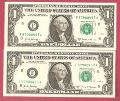 SUA 1 $ / 2017 A - serii CONSECUTIVE. UNC.