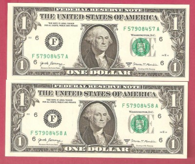 SUA 1 $ / 2017 A - serii CONSECUTIVE. UNC. foto