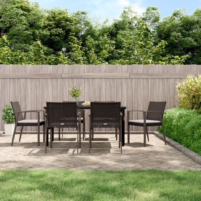 vidaXL Set mobilier de grădină cu perne, 7 piese, poliratan și oțel 3186994