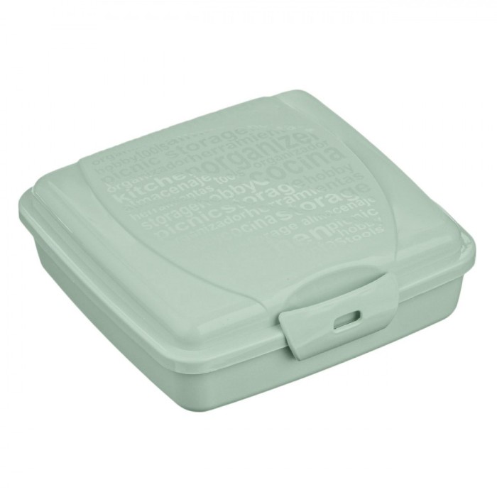 Caserolă Sandwich, Model Toast, Culoare Verde Mentă, Capacitate 0,55L, Potrivită Pentru Cuptor Microunde și Mașină Spălat Vase, Dimensiuni 13x13x5cm